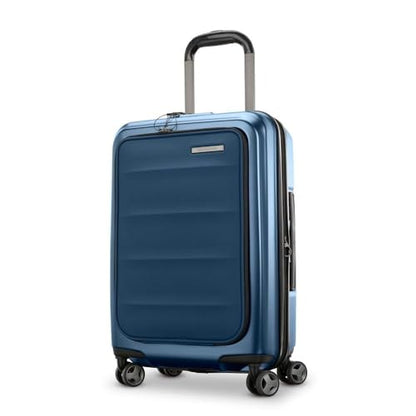 Samsonite Octiv Lightweight Hardshell 21-Inch Pro Carry-On Luggage - Durable & Impact Resistant, 360° Aero Trac Spinner Wheels, Adjustable Handle, Expandable Suitcase, TSA Approved Lock - Blue - color: Blue Denim, size: Front Pocket Carry-On 21 inch