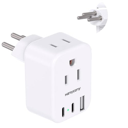 US to Brazil Plug Adapter, Type N Travel Power Adapter, Plug Converter - style: Type N - Brazil