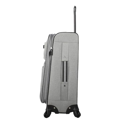 Nicole Miller Designer Luggage Collection - Expandable 24 Inch Softside Bag - Durable Mid-sized Lightweight Checked Suitcase with 4-Rolling Spinner Wheels
