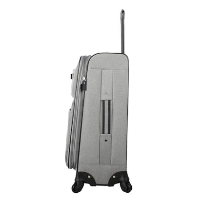 Nicole Miller Designer Luggage Collection - Expandable 24 Inch Softside Bag - Durable Mid-sized Lightweight Checked Suitcase with 4-Rolling Spinner Wheels