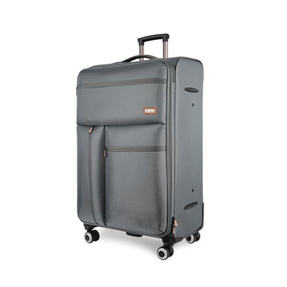 30'' Suitcase w/Double Spinner Wheels,TSA LOCK,Expandable - color: Grey, size: Checked-Large 30-Inch