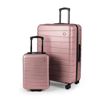 2-Piece Set(16/30in) Hardshell Suitcase w/Wheels,NO LOCK - color: Rose Gold, size: 2-Piece Set (16"/30'')