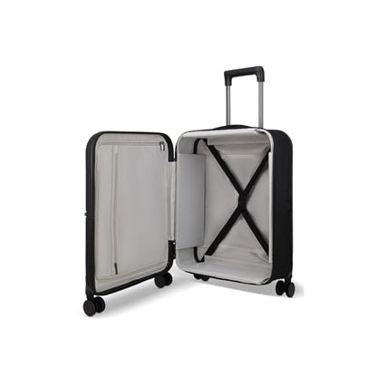 ROLLINK Foldable Mono Carry-On Suitcase 21” – Hardshell Luggage, Double Spinner Wheels, TSA Lock, Lightweight & Durable Travel Case – Scratch, Water & Impact Resistant (Black) - color: Black, size: Carry-On