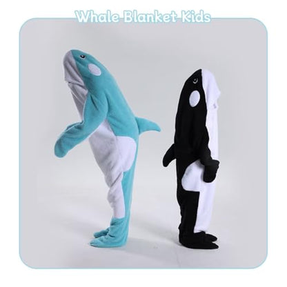 Whale Blanket Hoodie & Onesie - Soft Plush Whale Costume Pajamas for Sleeping - color: Dark Green, size: X-Large