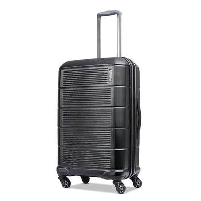 American Tourister Stratum 2.0 Expandable Hardside Luggage with Spinner Wheels, 24" SPINNER, Jet Black - color: Jet Black, size: 24-Inch Checked-Medium