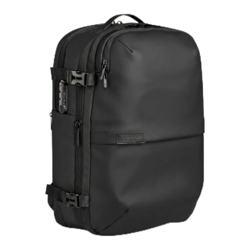 Travel Backpack 60L Expandable Air Compression System Water Resistant TSA Lock Carry-On Backpack Luggage (Air Pump Included) - color: Black