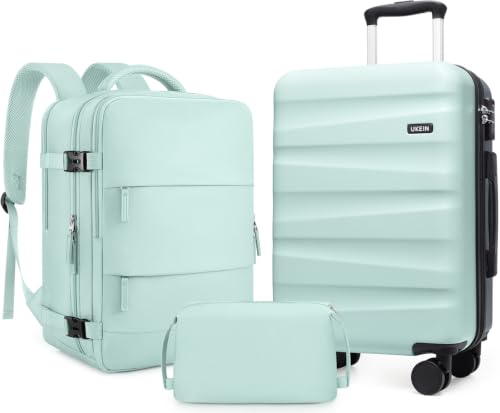 UKEIN Luggage Set with Backpack,Hardshell Carry On Luggage Airline Approved - color: Baby Blue