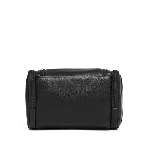 Leatherology Small Hanging Travel Toiletry Kit - Leather - Premium Ebony - color: Premium Ebony, size: Small