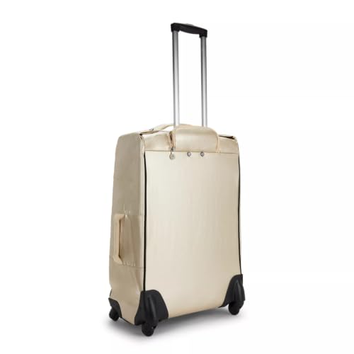 Kipling Women's Darcey Medium 26-Inch Softside Checked Rolling Luggage, 360 Degree Spinning Wheels - color: Starry Gold Metallic, size: Checked-Medium 26-Inch