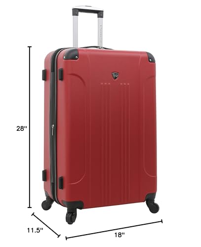 Travelers Club Chicago Hardside Expandable Spinner Luggage, Red, 5 Piece Set - color: Red, size: 5-Piece Set