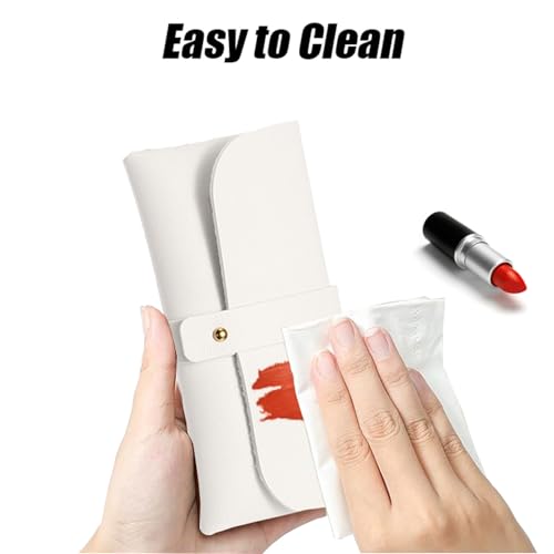Faux Leather Glasses Pouch, Portable Bag for Sunglasses travel glasses bag - color: White