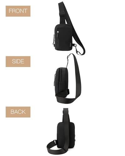 Small Sling Crossbody Bag, Water Resistant Nylon Chest Pack for Travel EDC - color: Beige