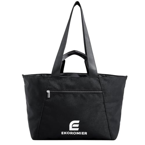 EKOROMIER Dual-Handle Expandable Tote Bag,Ultra-Lightweight Travel Bag - color: Black