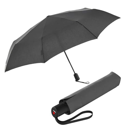 Knirps A.200 Medium Duomatic Windproof Umbrella for Adults – Automatic Open Close 38.5" Canopy, Travel Case Included - color: Grey