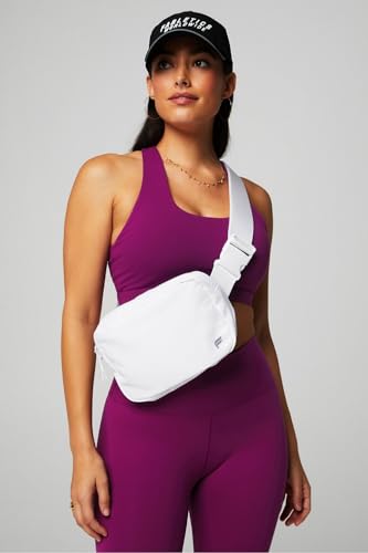 Fabletics The Big Belt Bag, Quick Dry, Zip Pockets, Hidden Pockets, Reflective, Classic White, OS - color: Classic White
