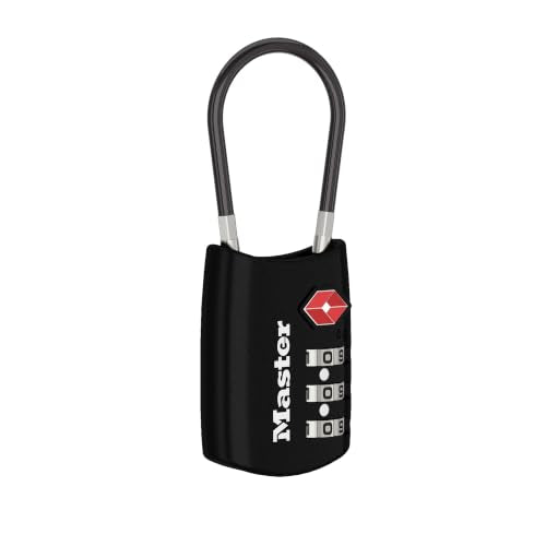 Master Lock 4688D Accepted Set Your Own Combination TSA Approved Luggage Lock, 1 Pack, Black - color: Black, size: 1 Pack