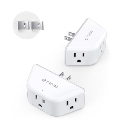 TROND 2 Prong to 3 Prong Outlet Adapter for Old House, 2 Pack - color: White, size: 3AC-2 Prong Plug, 2 Pack