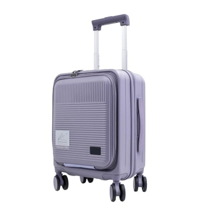 16" Underseat Luggage, Front Opening Carry On, Purple - color: Purple