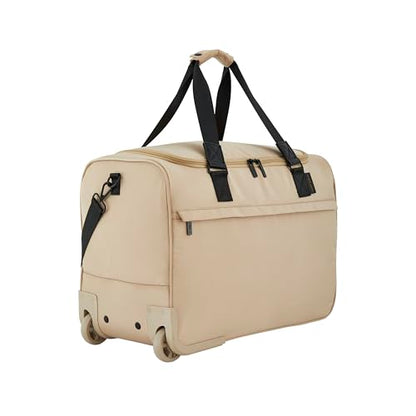 Scotch & Soda Amsterdam Travel Duffel Bag, Travertine, 21-Inch Rolling - color: Travertine, size: 21-Inch