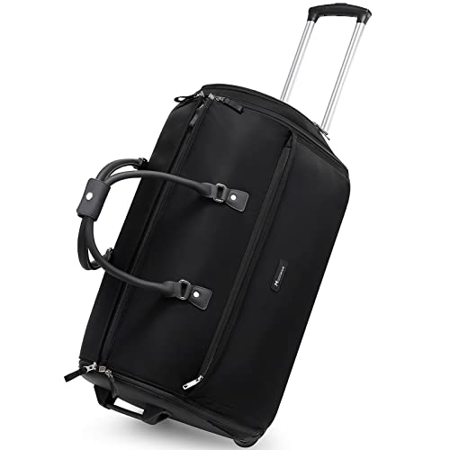 Modoker 3-in-1 Rolling Garment Duffle Bag with Wheels, 25in Black - color: 25in-Black