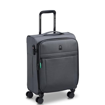 United Colors of Benetton Be Softside Expandable Luggage with Spinner Wheels, Anthracite, Carry-On 19 Inch - color: Anthracite, size: Carry-On 19 Inch