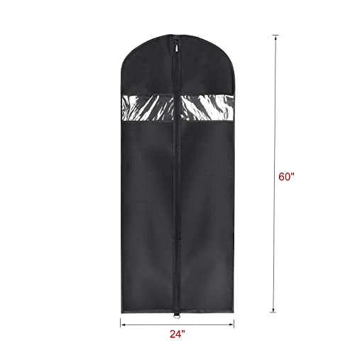 Univivi Garment Bag Suit Bags for Closet Storage, Black, 60 Inch, Set of 3 - size: 24"X60"-3pcs - Oxford