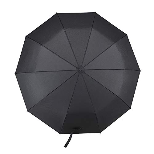 2 PACK Automatic Auto Open Close Large Canopy Umbrella - 10 Rib STRONG Reinforced Windgard WINDPROOF Frame With Fiberglass - Compact Portable Lightweight Travel Umbrella (2 PACK Black)