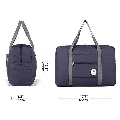 Narway Personal Item Travel Bag, Foldable Carry on Duffle Bag for Women Men - color: AB-Dark Blue