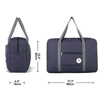 Narway Personal Item Travel Bag, Foldable Carry on Duffle Bag for Women Men - color: AB-Dark Blue