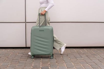 ROLLINK Foldable Mono Large Checked Suitcase 29” – Hardshell Luggage, Double Spinner Wheels, TSA Lock, Lightweight & Durable Travel Case – Scratch, Water & Impact Resistant (Shifting Sand) - color: Sand Beige, size: Large Checked