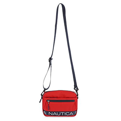 Nautica Nylon Bean crossbody/Belt Bag adjustable shoulder strap - color: Red