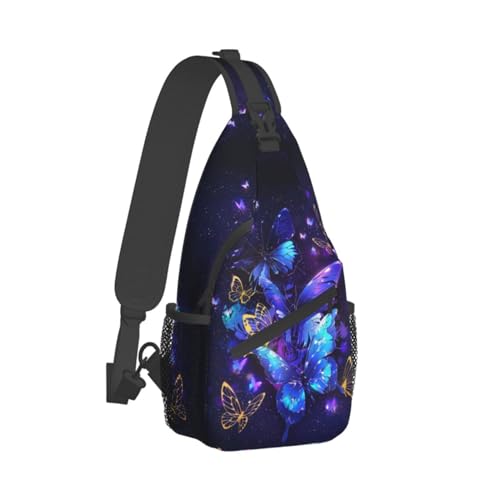 Butterflies Sling Bag Crossbody Sling Backpack for Women Men Travel Hiking Daypack Chest Shoulder Bag - color: 23