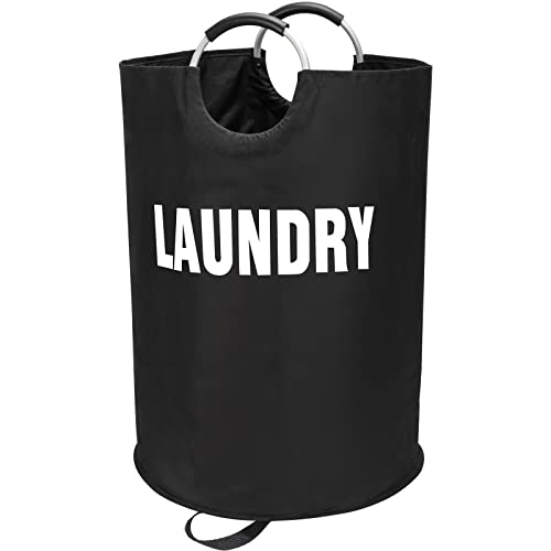 Maxsilan 160L XX-Large Laundry Basket Bag, Collapsible Tall Hamper, Black - color: Black, size: 160L