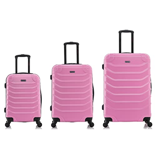 InUSA ENDURANCE Luggage with Spinner Wheels | Durable Lightweight Hardshell Spacious Travel Sets with Handle and Trolley | (20in, 24in, 28in) 3 Piece Luggage Set | Pink - color: Pink, size: 3-Piece Set (20-Inch, 24-Inch, 28-Inch)