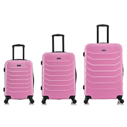 InUSA ENDURANCE Luggage with Spinner Wheels | Durable Lightweight Hardshell Spacious Travel Sets with Handle and Trolley | (20in, 24in, 28in) 3 Piece Luggage Set | Pink - color: Pink, size: 3-Piece Set (20-Inch, 24-Inch, 28-Inch)