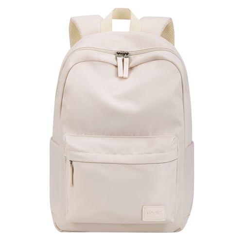 HOMIEE School Backpack Lightweight Casual Laptop Backpack Unisex Bookbag - color: Beige