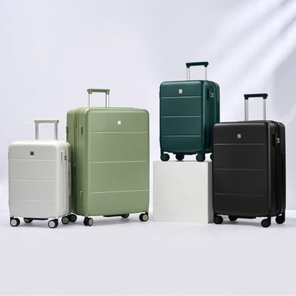 Hanke 24 Inch Luggage with Spinner Wheels, Expandable Medium Suitcase - color: Jet Black, size: 24 Inch EXT