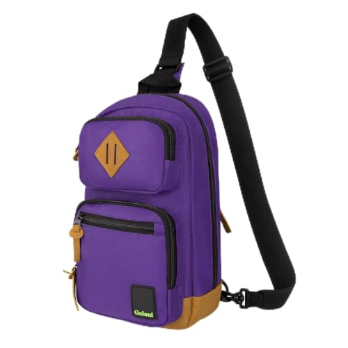 Sling Bag Crossbody Shoulder Bag for Men Women,Waterproof Lightweight Casual Daypack with Multi-Pockets - color: Purple