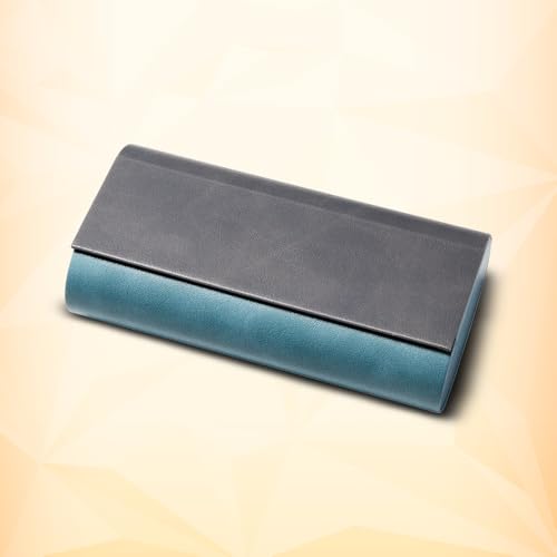 2-Frame Sunglasses Case – Premium PU Leather Protective Case for Men & Women, Travel Storage for Two Glasses - color: Charcoal Grey & Teal Grey