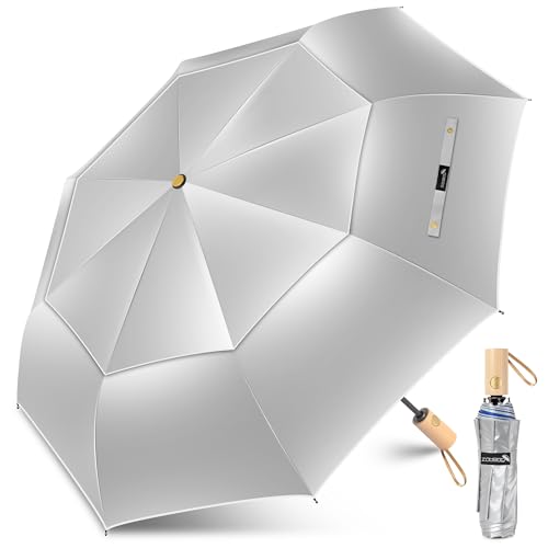 ZOMAKE UV Umbrella for Sun Protection, Travel Compact Sun Umbrellas 46Inch - color: B:Silver,Blue a