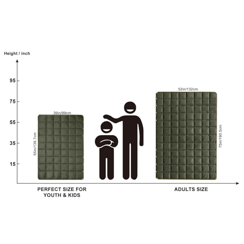 Large Camping Blanket Lightweight Puffy Camp Blanket - color: Dark Green, size: 52x75"