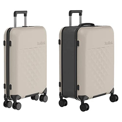 ROLLINK Foldable Flex 360 Medium Checked Suitcase 26” – Hardshell Luggage, Double Spinner Wheels, TSA Lock, Lightweight & Durable Travel Case – Scratch, Water & Impact Resistant (Atlantic Blue) - color: Atlantic Blue, size: Checked-Medium 26-Inch