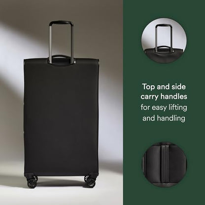 ANTLER Soft Stripe Large Checked Luggage, Black, 31.9", 105-122L - color: Black, size: Large
