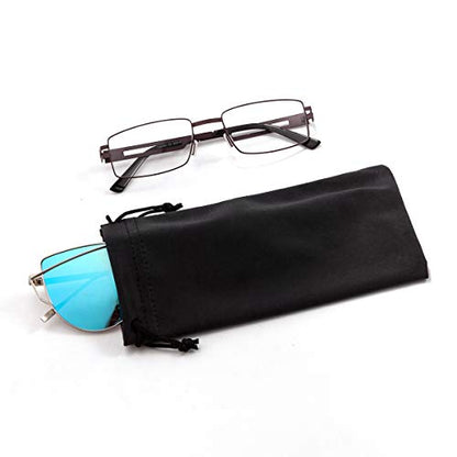 TRIUMPH VISION Glasses Case Soft Eyeglass Case Sunglass Pouch Cloth 3 Pack - color: 3 Pack (Black)