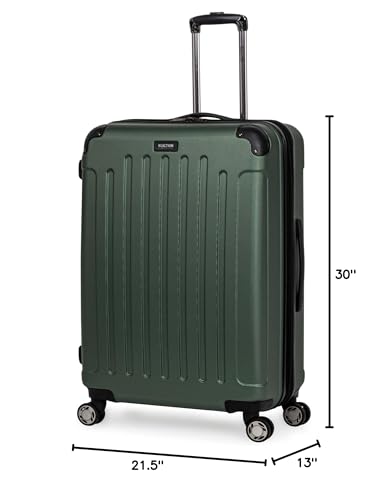Kenneth Cole REACTION Renegade Luggage Expandable 8-Wheel Spinner Lightweight Hardside Suitcase, Cilantro, 28-Inch Checked - color: Cilantro, size: 28-Inch Checked