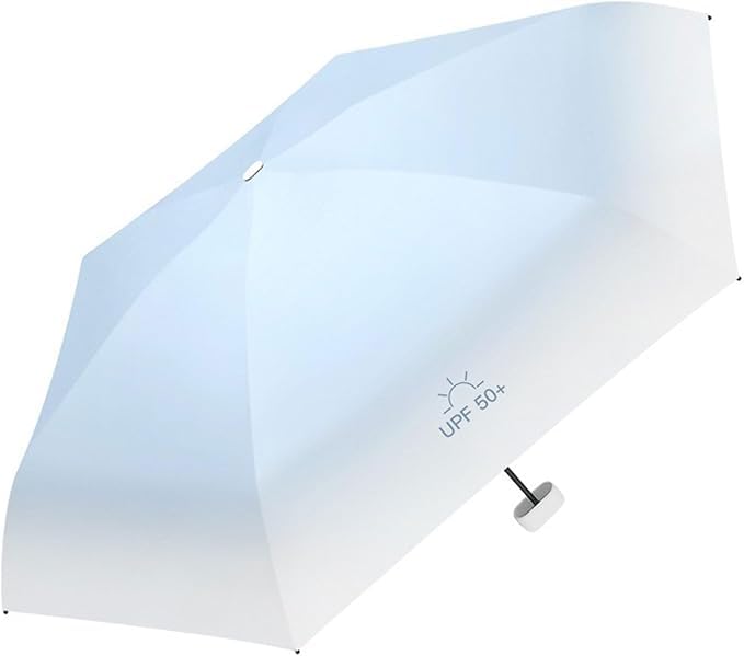 Mini Travel Sun Umbrella for Purse - Small Compact UV Protection, Lightweight Portable Parasol, Windproof for Women, Men, Kids - color: 12-Bean Paste Powder-Gradient