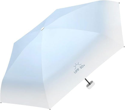 Mini Travel Sun Umbrella for Purse - Small Compact UV Protection, Lightweight Portable Parasol, Windproof for Women, Men, Kids - color: 12-Bean Paste Powder-Gradient
