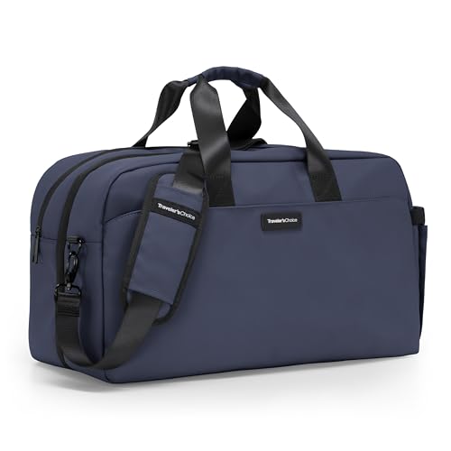 Traveler's Choice Wanderbout 27L Duffel Bag for Travel - color: Navy