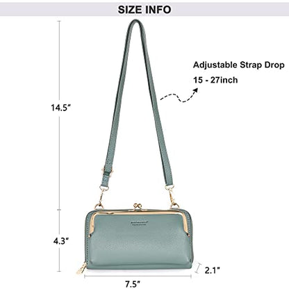 Montana West Crossbody Cell Phone Purse for Women RFID Blocking Cellphone Wallet - color: Wallet Light Green