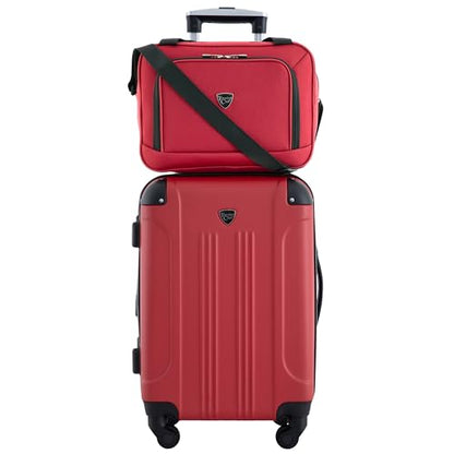 Travelers Club Chicago Hardside Expandable Spinner Luggage, Red, 5 Piece Set - color: Red, size: 5-Piece Set